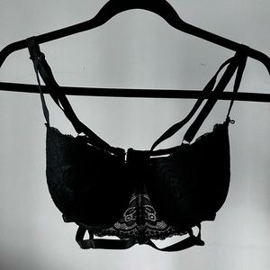 Black Lacy Bra with Strap Details